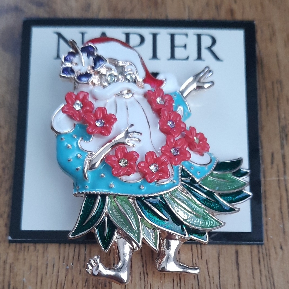 NEW Napier Tropical Santa Brooch